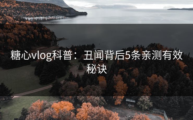 糖心vlog科普：丑闻背后5条亲测有效秘诀