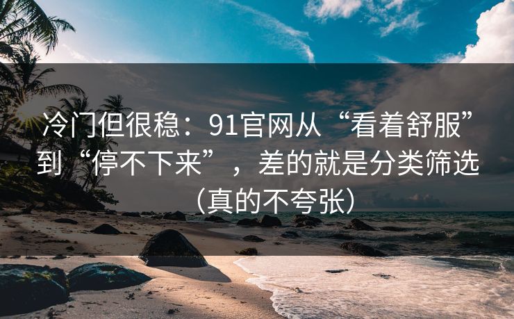冷门但很稳：91官网从“看着舒服”到“停不下来”，差的就是分类筛选（真的不夸张）