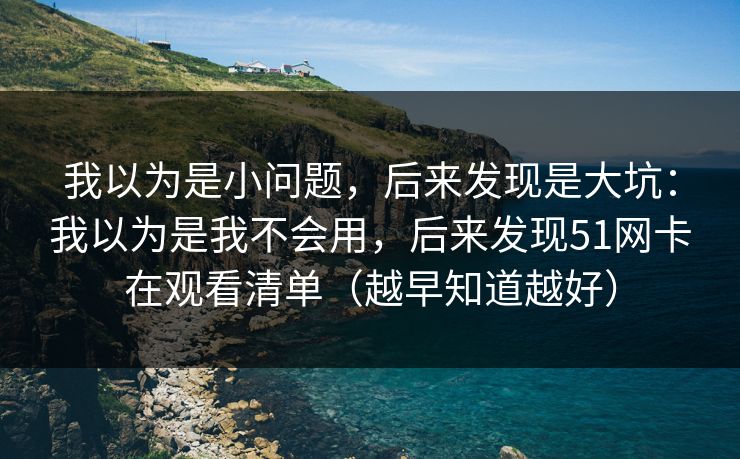 我以为是小问题，后来发现是大坑：我以为是我不会用，后来发现51网卡在观看清单（越早知道越好）